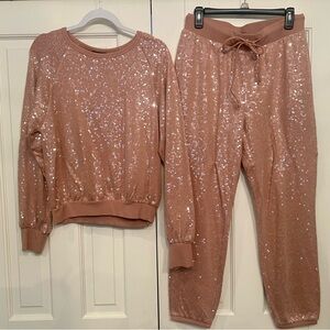 Sequin Jogger Set by Express